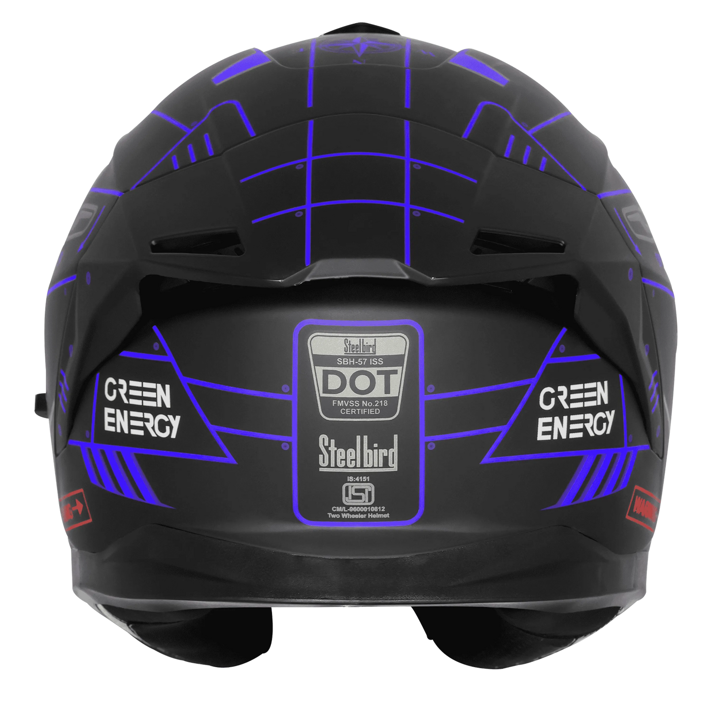 Steelbird Sbh 57 Fighter F6 Black Blue Full face Helmet