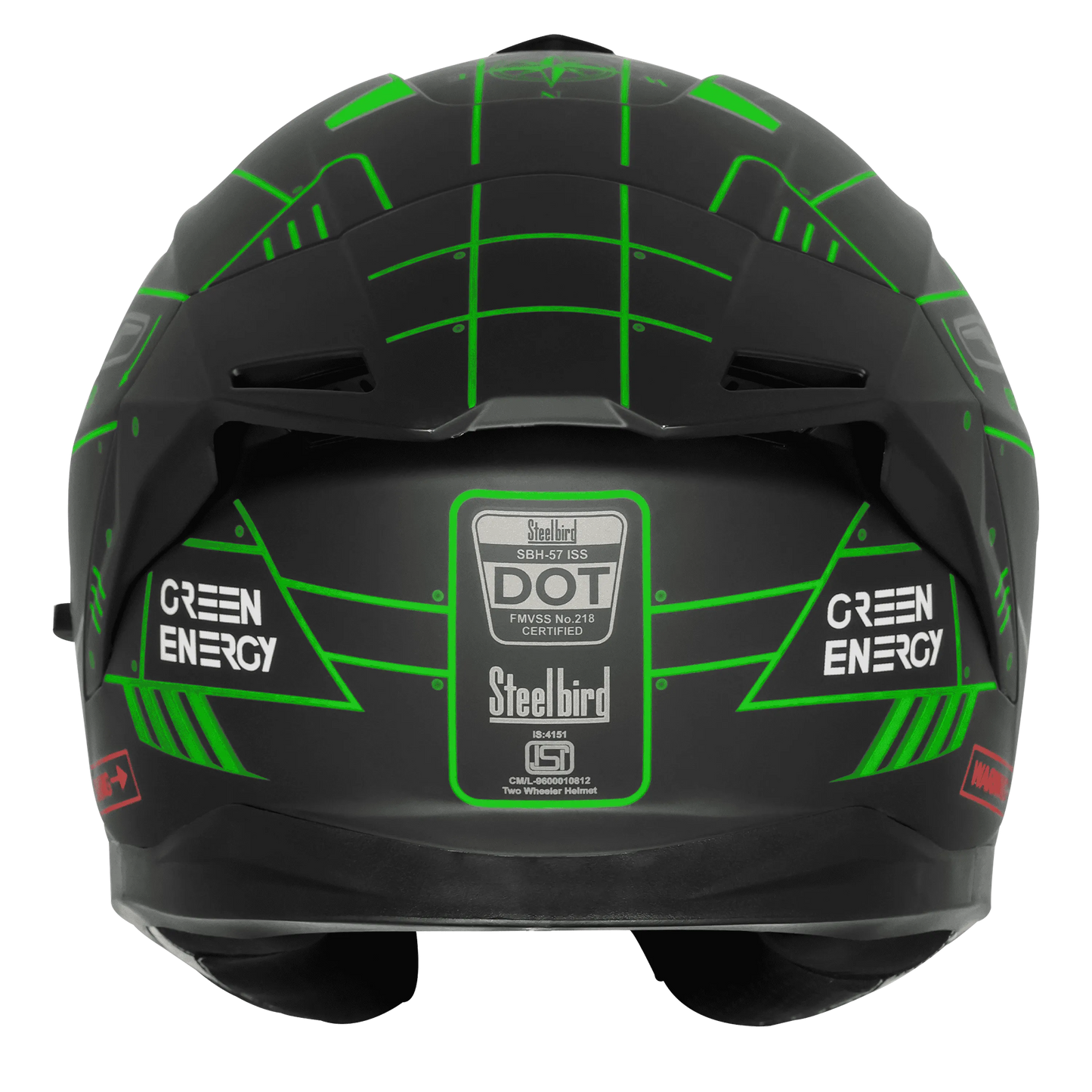 Steelbird Sbh 57 Fighter F6 Black Green Full face Helmet