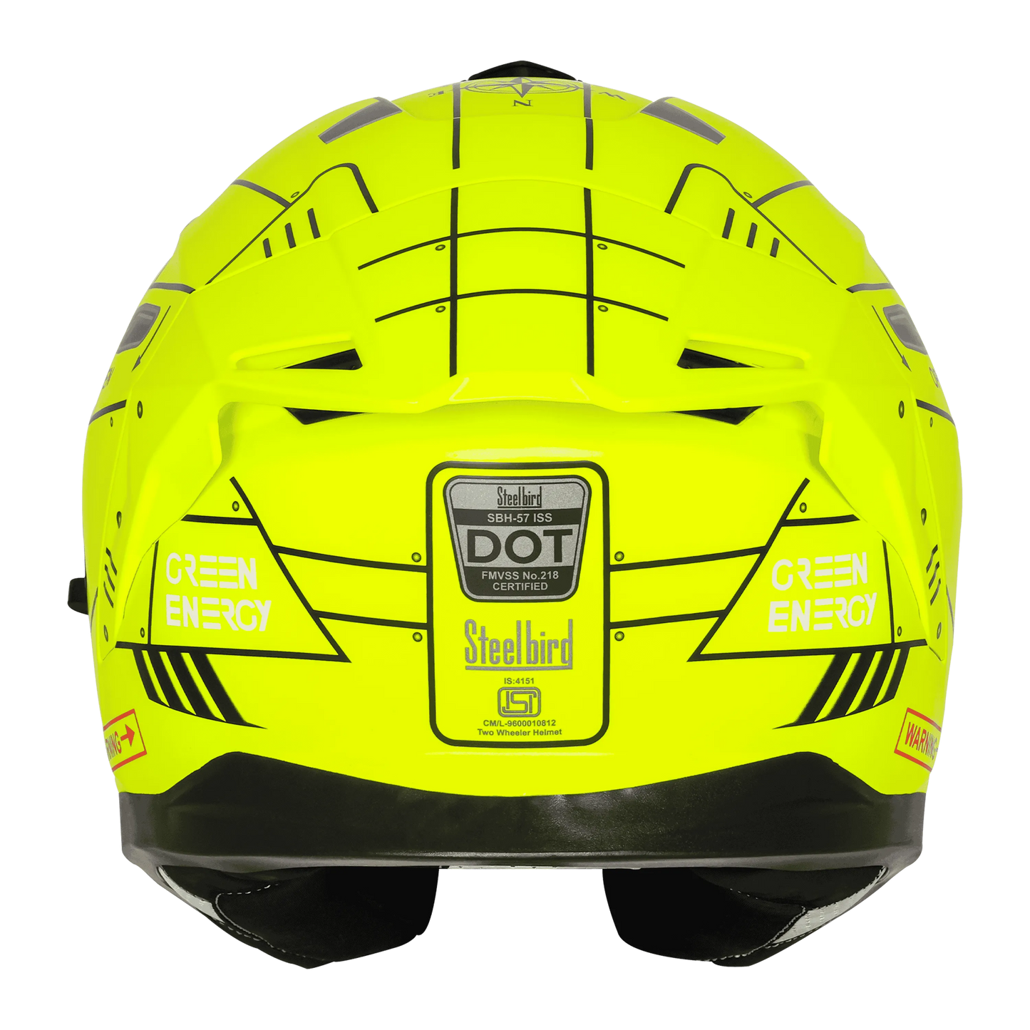 Steelbird Sbh 57 Fighter F6 Black Neon Full Face Helmet