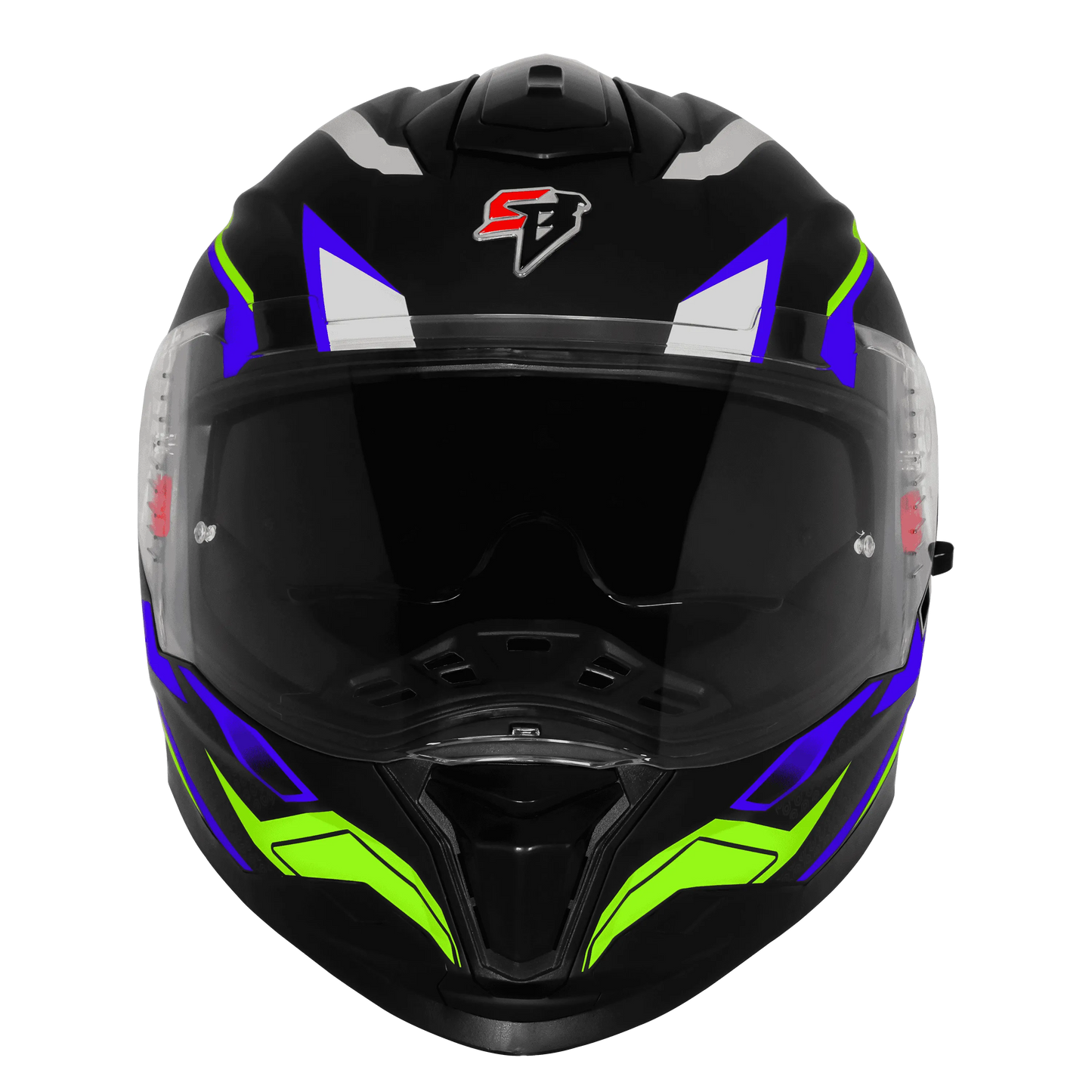 Steelbird Sbh 57 Fighter F7 Black Blue Full Face Helmet