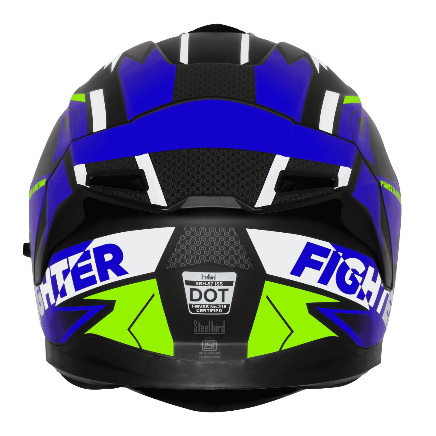 Steelbird Sbh 57 Fighter F7 Black Blue Full Face Helmet