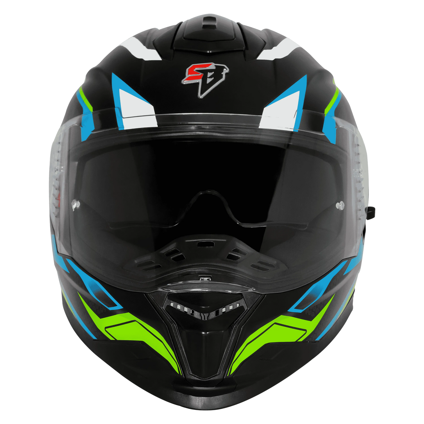 steelbird Sbh 57 Fighter F7 Black Jazz Blue Full Face Helmet