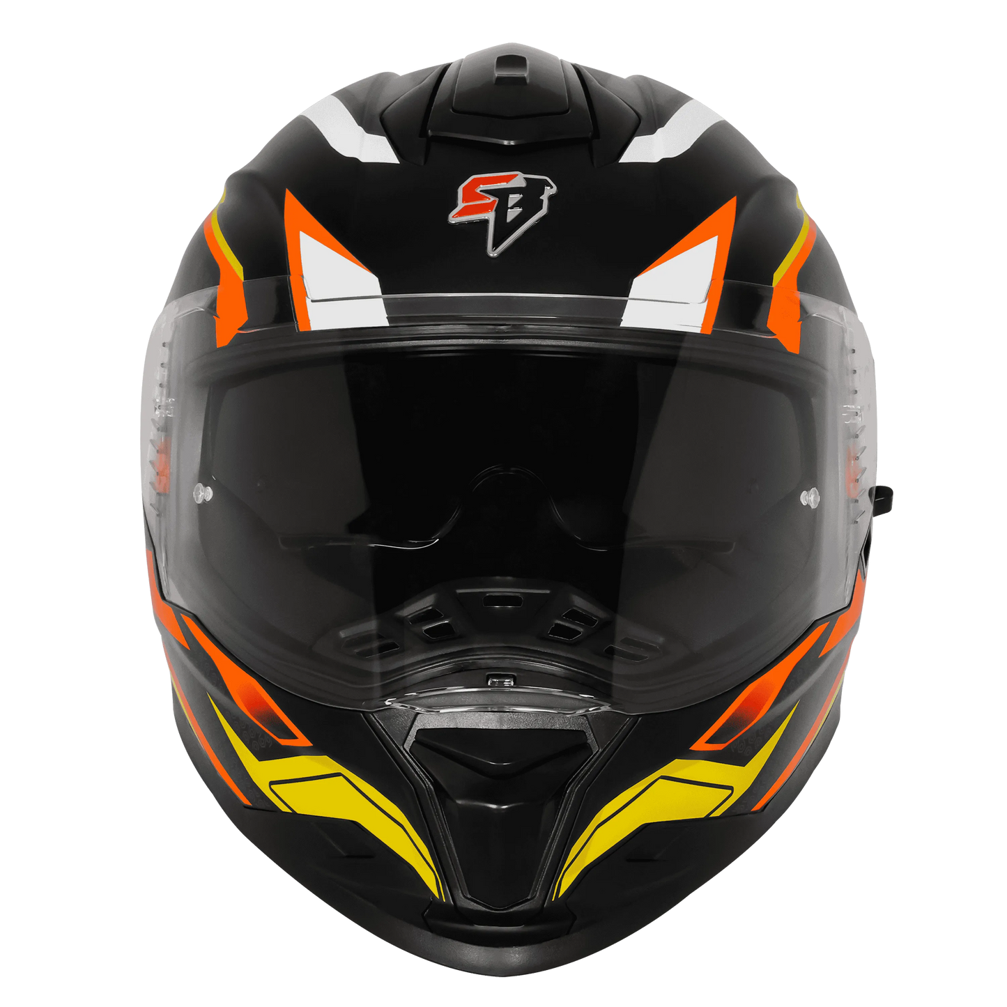 Steelbird Sbh 57 Fighter F7 Black Orange Full Face Helmet