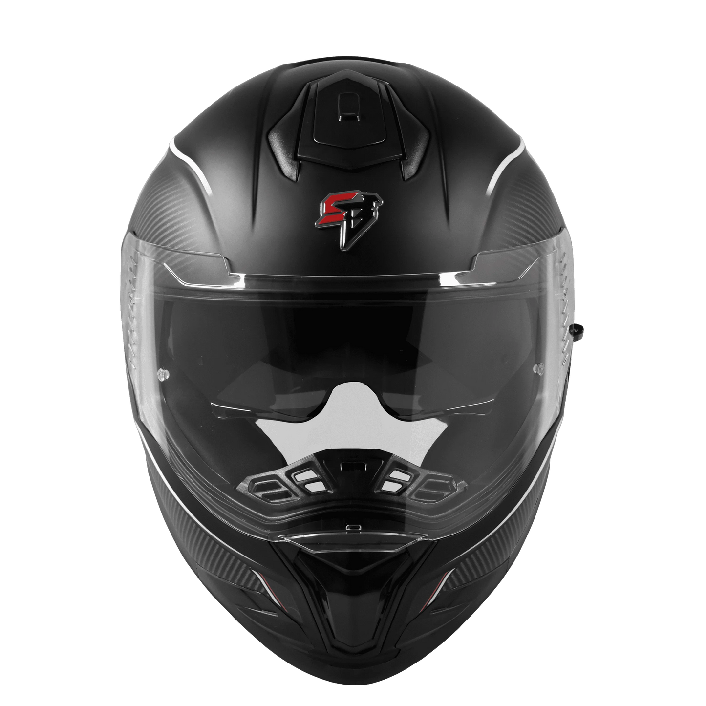 Steelbird Sbh 57 Fighter Matt Black White Full Face Helmet