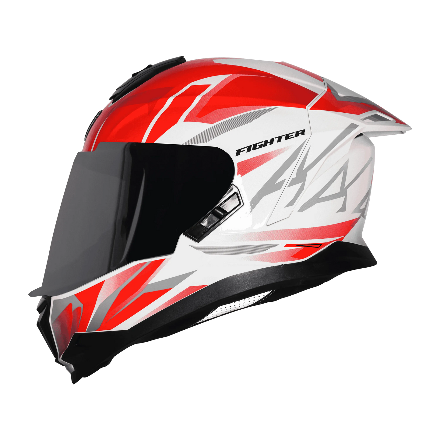 STEELBIRD Sbh 57 Iss Fighter F4 White Red Full Face Helmet