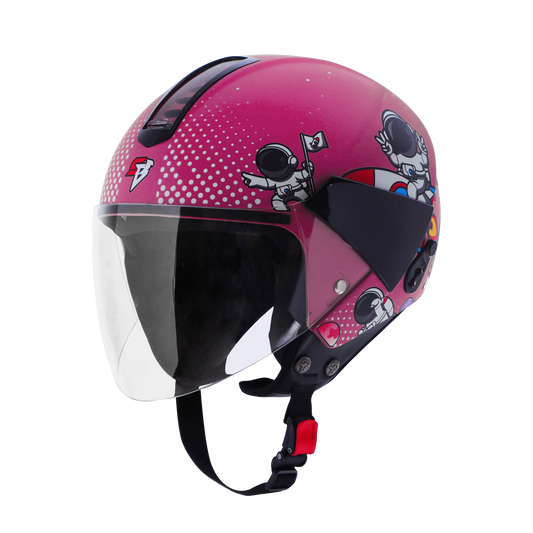 Steelbird Sbh 5 Astronaut Glossy Dark Pink Half Face Helmet