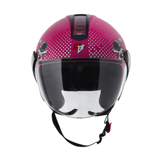Steelbird Sbh 5 Astronaut Matt Dark Pink Half Face Helmet