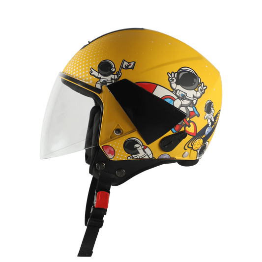 Steelbird Sbh 5 Astronaut Moon Yellow Half Face Helmet