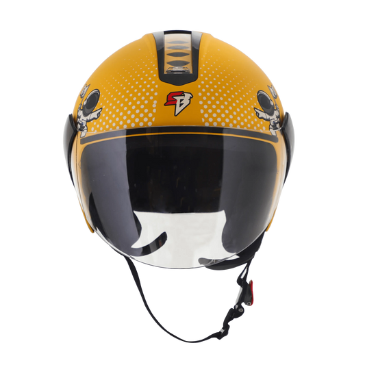 Steelbird Sbh 5 Astronaut Moon Yellow Half Face Helmet