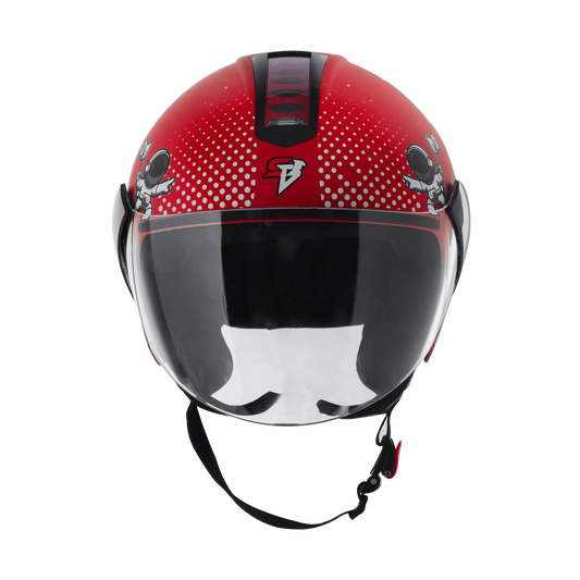 Steelbird Sbh 5 Astronaut Red Half Face Helmet