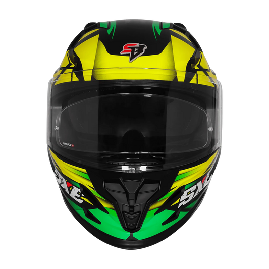 Steelbird Sbh 61 Sxe Sp2 Black Green Full Face Helmet