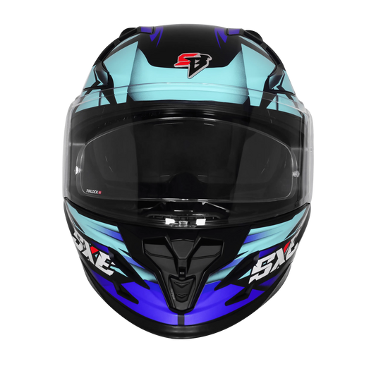 Steelbird Sbh 61 Sxe Sp2 Black Jazz Blue Full Face Helmet
