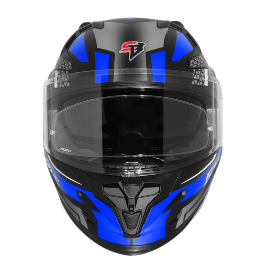 Steelbird Sbh 61 Sxe Sp3 Black Blue Full Face Helmet