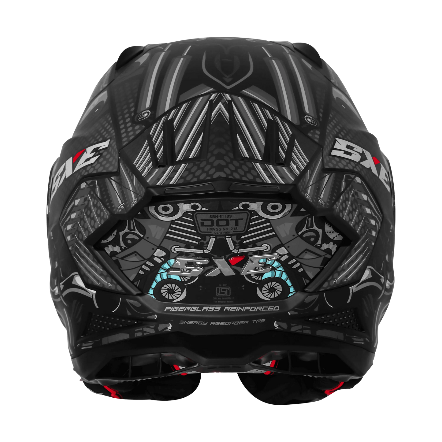 Steelbird Sbh 61 Sxe St1 Black Gray Full Face Helmet