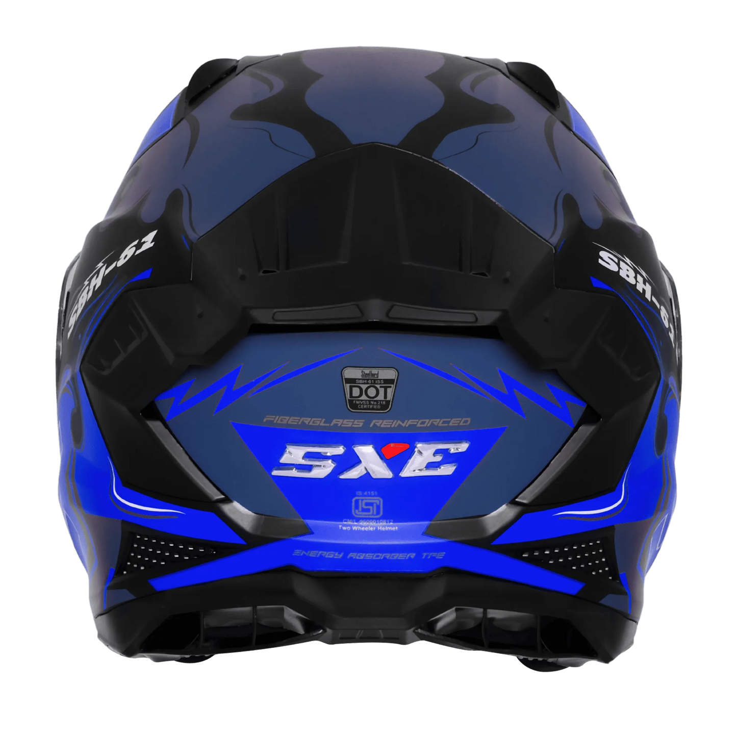 Steelbird Sbh 61 Sxe St3 Black Blue Full Face Helmet