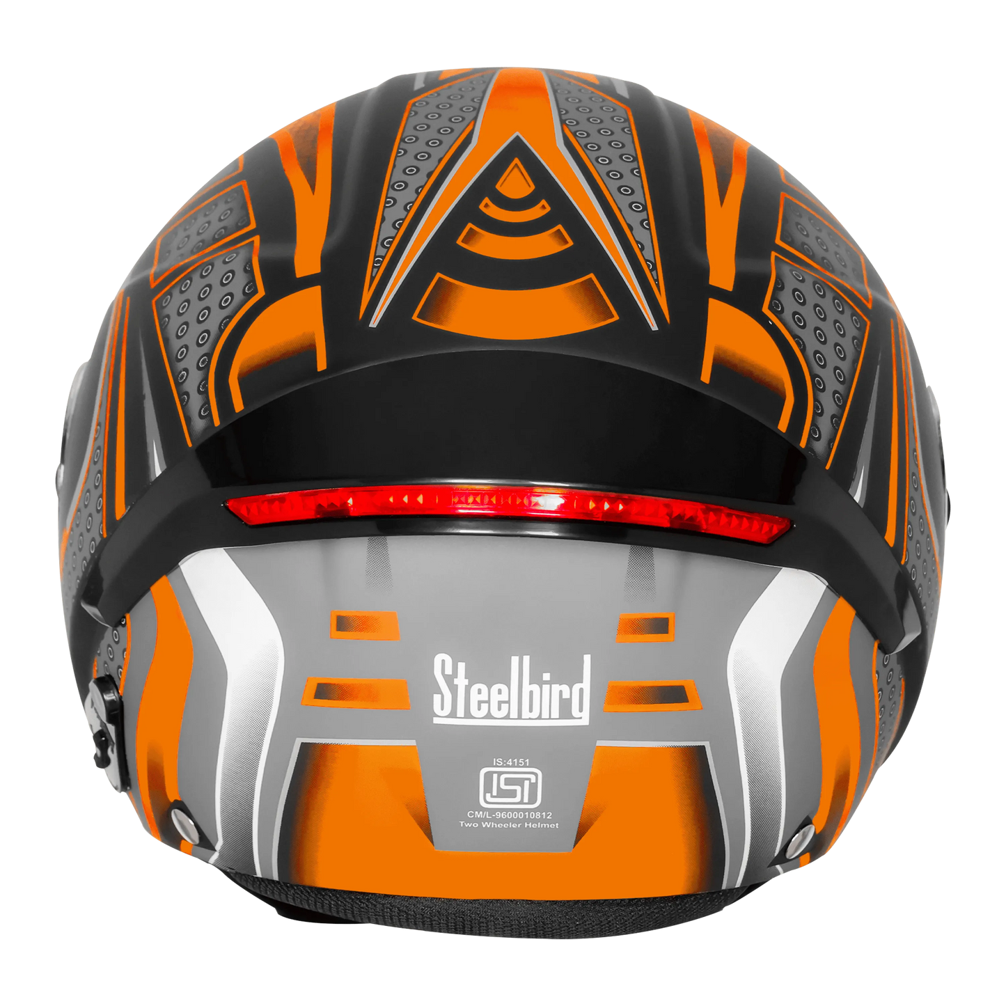 Steelbird Sbh 64 Zip Rebel Riders Black Orange Half Face Helmet