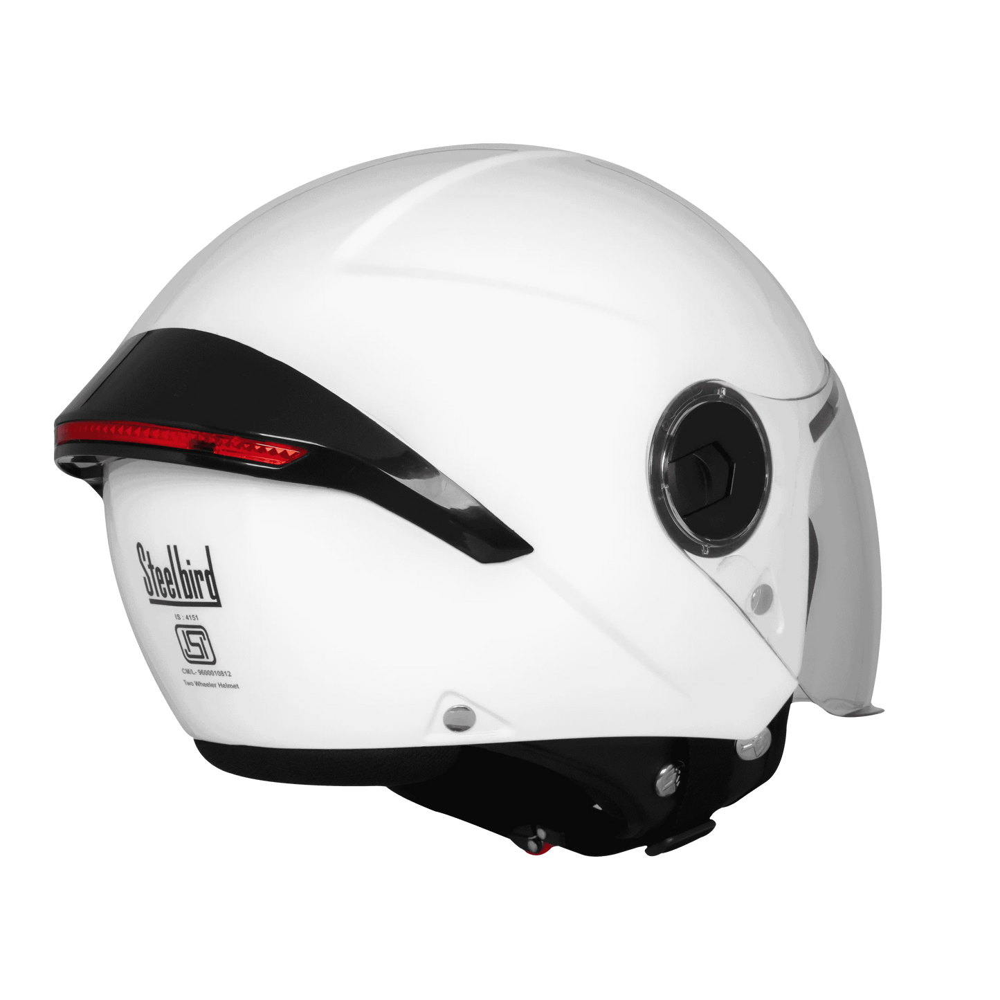 Steelbird Sbh 64 Zip Rf White Half Face Helmet
