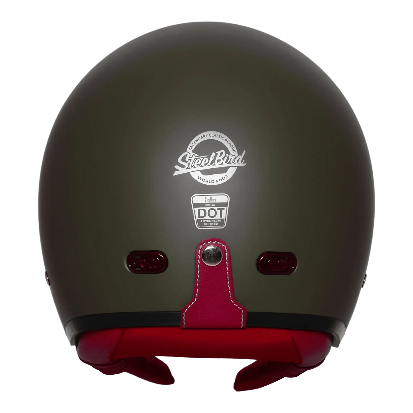 Steelbird Sbh 67 Vintage Matt Battle Green Half Face Helmet