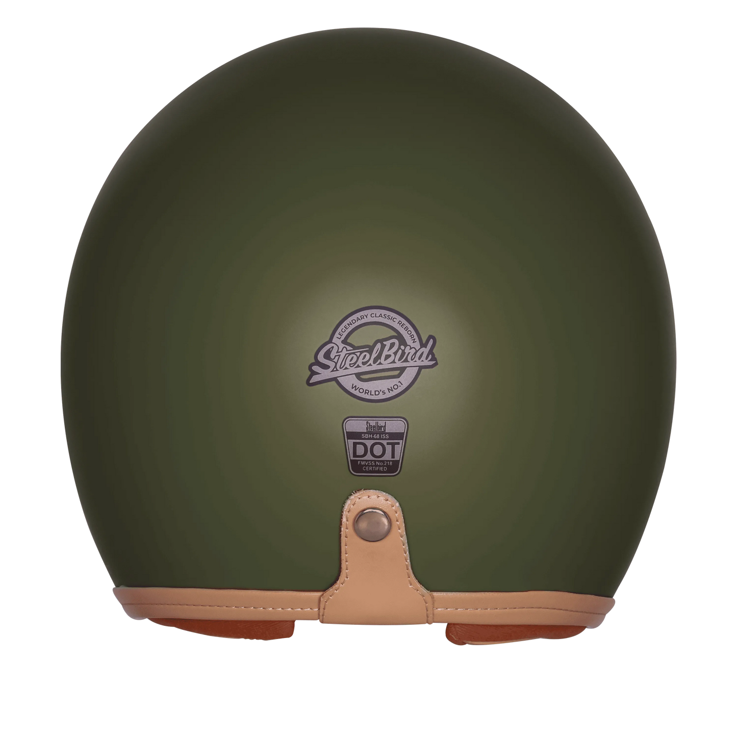 Steelbird Sbh 68 Vintage Matt Battle Green Half Face Helmet