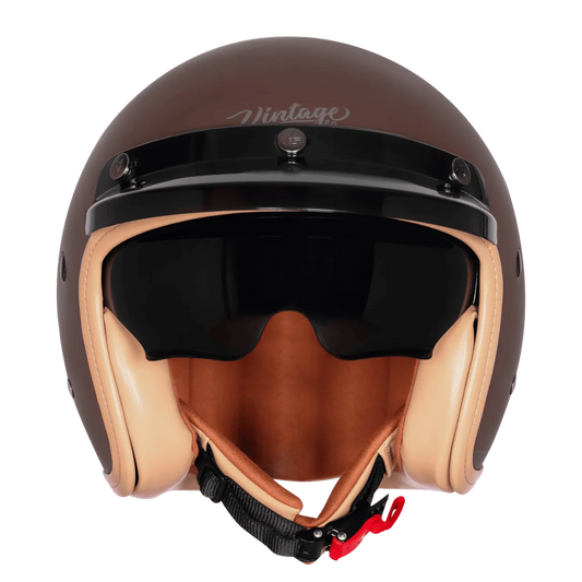 Steelbird Sbh 68 Vintage Matt Brown Half Face Helmet
