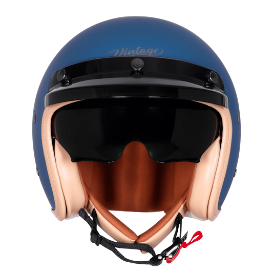 Steelbird Sbh 68 Vintage Matt Squadron Blue Half Face Helmet