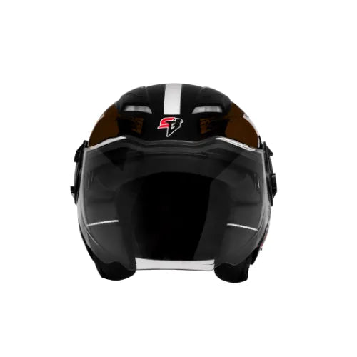 Steelbird Sbh 73 Drx Rf Core Black Brown Half Face Helmet