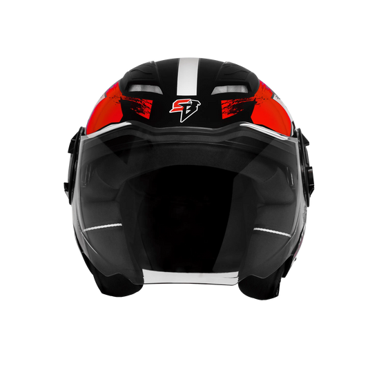 Steelbird Sbh 73 Drx Rf Core Black Red Half Face Helmet