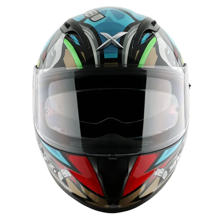 AXOR Street Bobby Black Blue Full Face Helmet