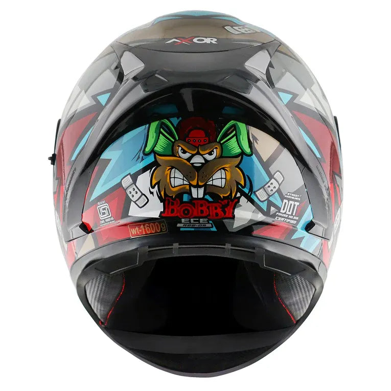 AXOR Street Bobby Black Blue Full Face Helmet
