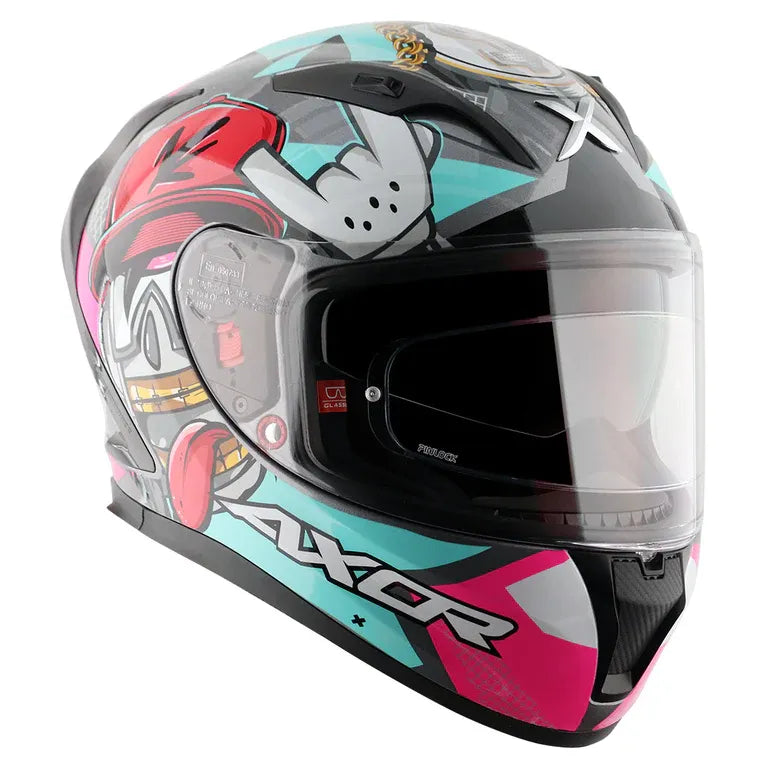 AXOR Street Hip Hop Athena Grey Mint Half Face Helmet