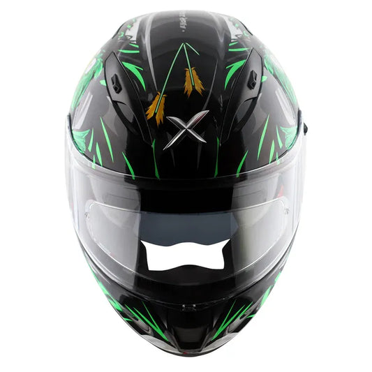 AXOR Street Zazu Dull Black Green Full Face Helmet