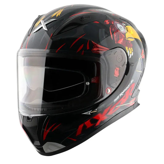AXOR Street Zazu Dull Black Red Full Face Helmet