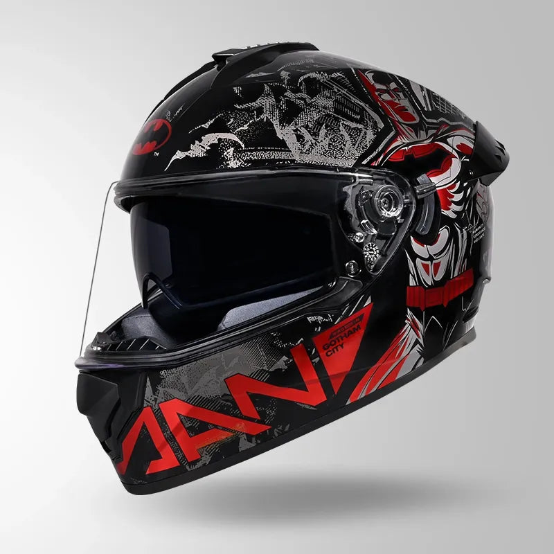 Studds Drifter Batman Edition Black Red Full Face Helmet
