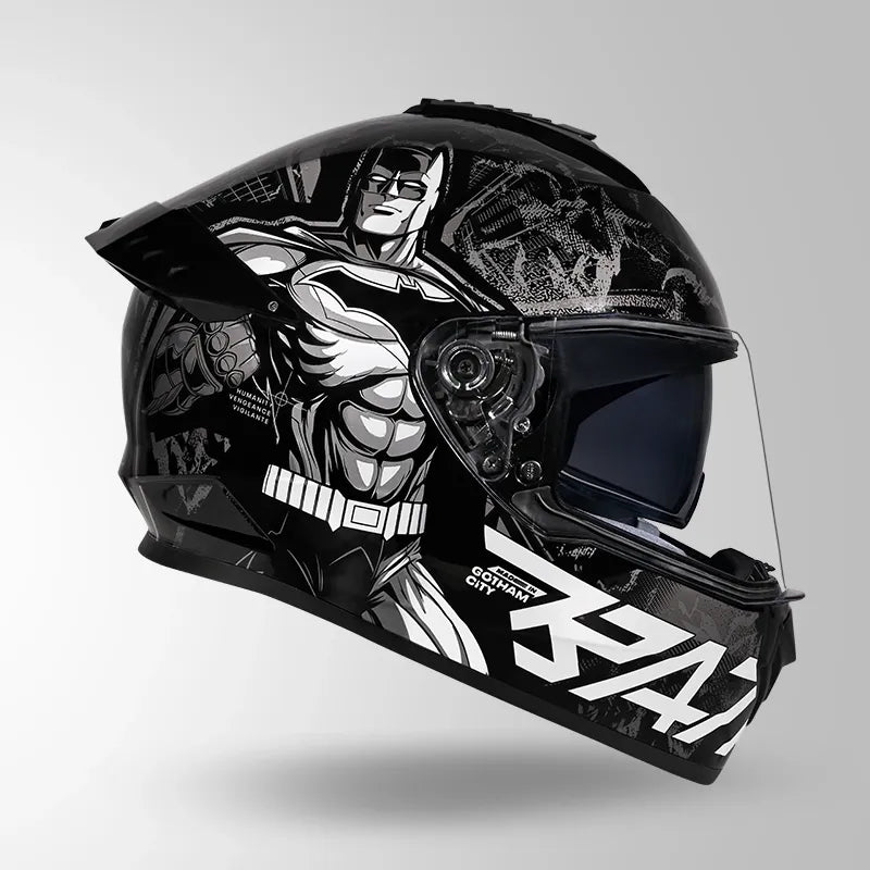 Studds Drifter Batman Edition Black Silver Full Face Helmet