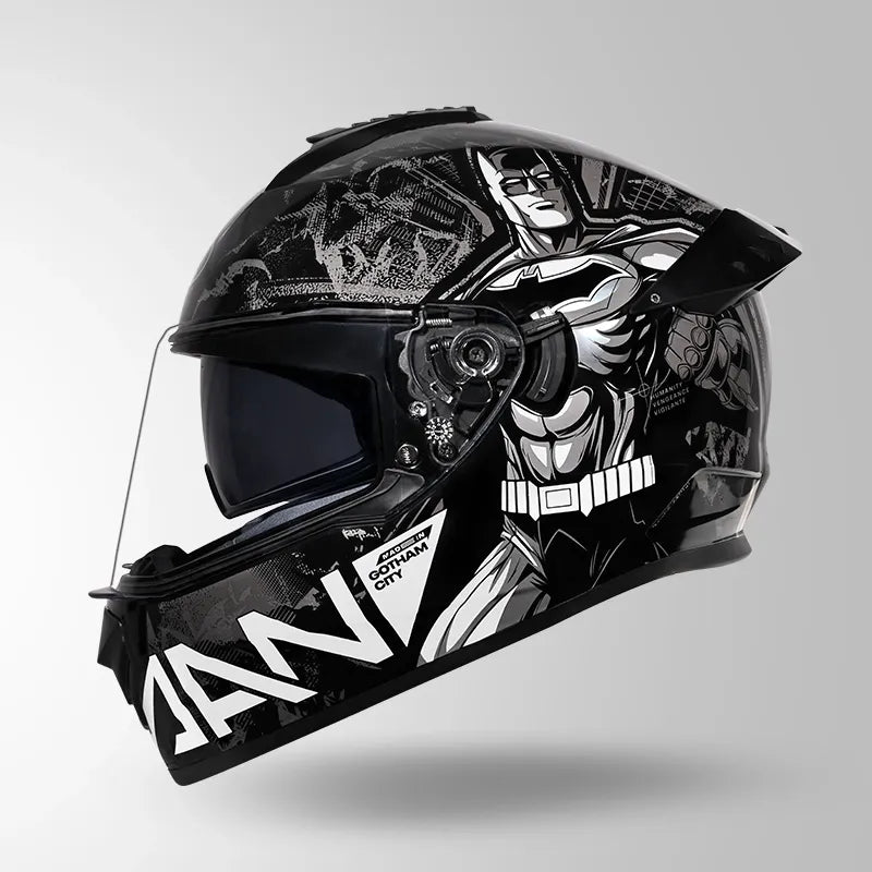 Studds Drifter Batman Edition Black Silver Full Face Helmet
