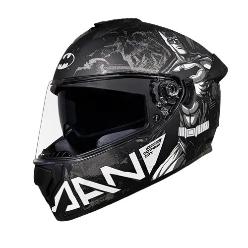 Studds Drifter Batman Edition Black Silver N4 Full Face Helmet
