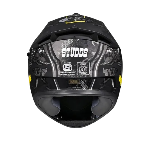 Studds Drifter Batman Edition Matt Black Yellow N4 Full Face Helmet