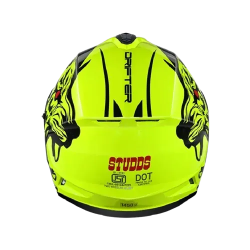 STUDDS Drifter D2 Matt Yellow N9 Full Face Helmet