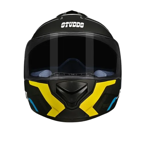 Studds Drifter D4 R1 Matt Black Yellow N6 Full Face Helmet