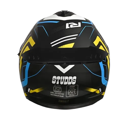 Studds Drifter D4 R1 Matt Black Yellow N6 Full Face Helmet