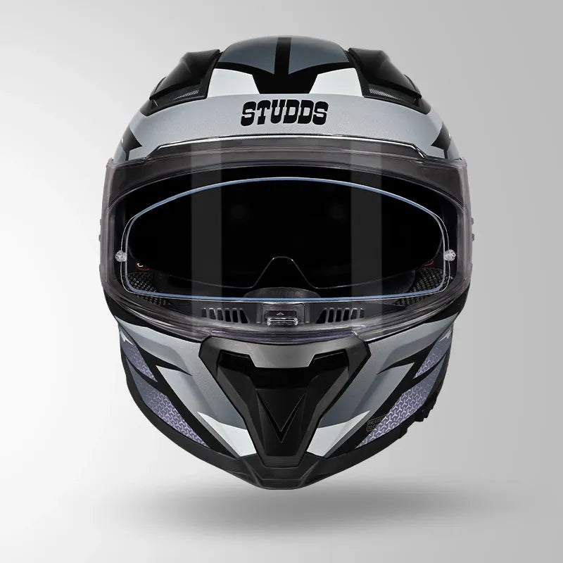 Studds Helios D2 Black Chameleon Grey Pink Full Face Helmet