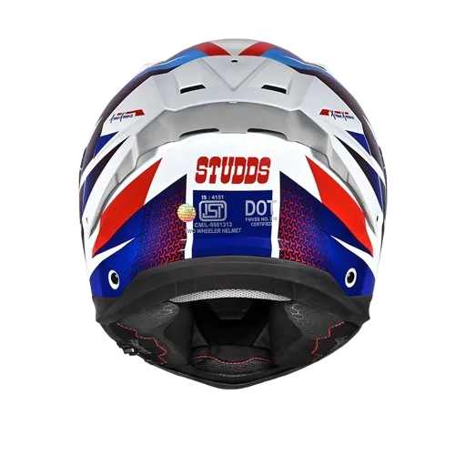 Studds Helios D2 White N1 Full Face Helmet