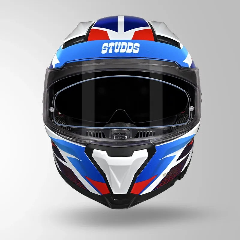 Studds Helios D2 White N1 Full Face Helmet