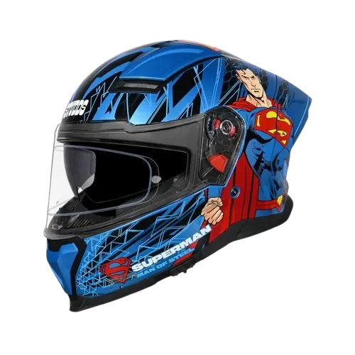 Studds Helios Superman Edition Blue Blue Full Face Helmet