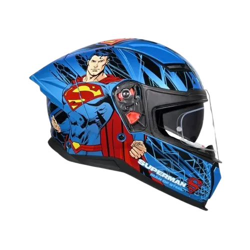 Studds Helios Superman Edition Blue Blue Full Face Helmet