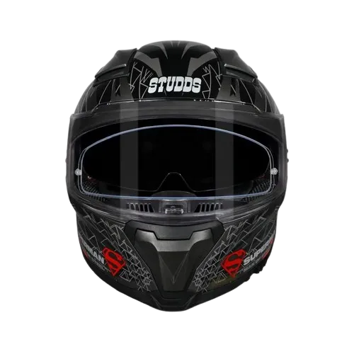 Studds Helios Superman Edition Gray Blue Full Face Helmet