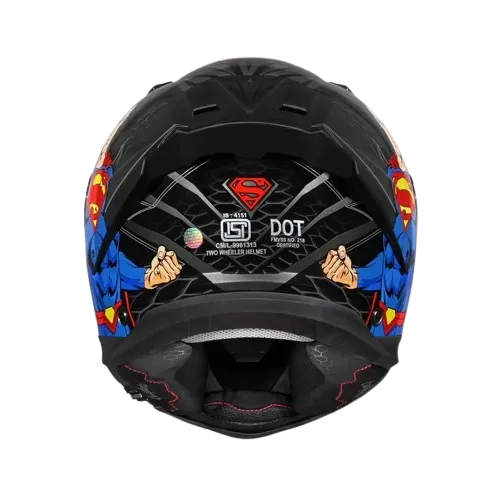 Studds Helios Superman Edition Gray Blue Full Face Helmet