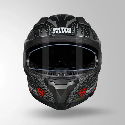 Studds Helios Superman Edition Matt Grey N1 Full Face Helmet