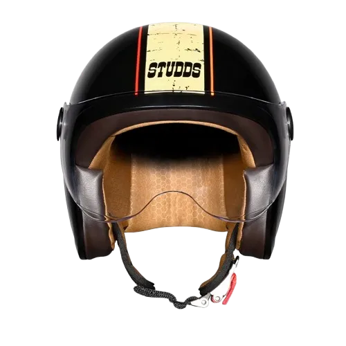 STUDDS Jet 50 With Short Black N5 Half Face Helmet