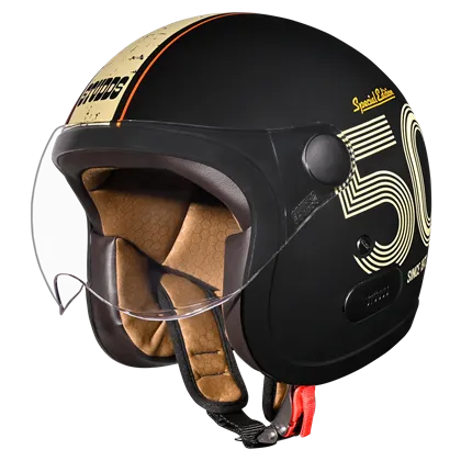 STUDDS Jet 50 With Short Matt Black N5 Half Face Helmet
